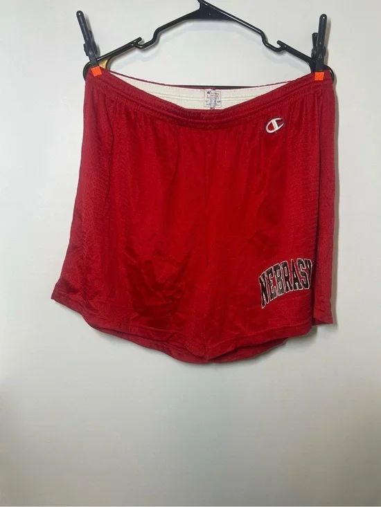Champion Red Nebraska Mesh Athletic Shorts