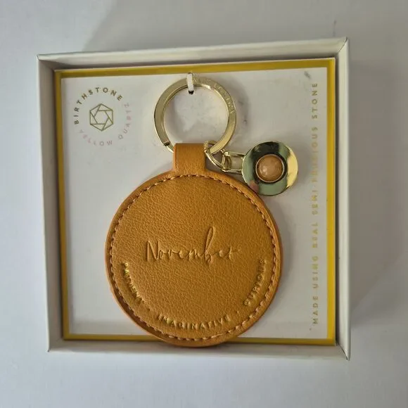 Katie Loxton November Birthstone Patient Imaginative Curious Round Keychain