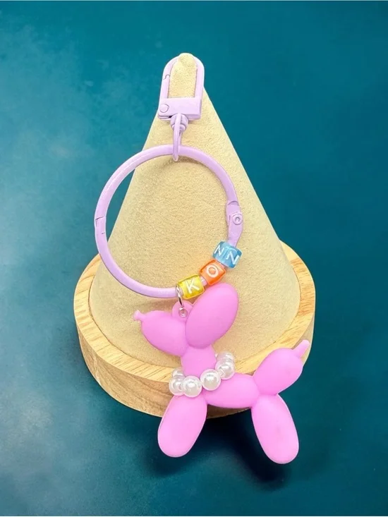 💜Purple Balloon Dog Keychain/Bag Charm/NIP💜