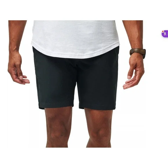 TRAVIS MATHEW Tech Chino Shorts Black Sz 42 Bermuda Golf Shorts 8 in Inseam NEW
