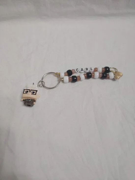 Disney Doorable Squishalot Carl Handmade Beaded  Keychain