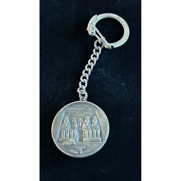 Vintage Temple Abou Simbel Nubia Egypt Keychain‎ Souvenir Keyring