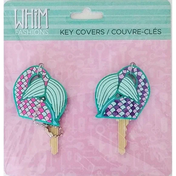 New Cute 2 pack‎ Aqua Mermaid Tails key covers Caps for RV Camper House Home