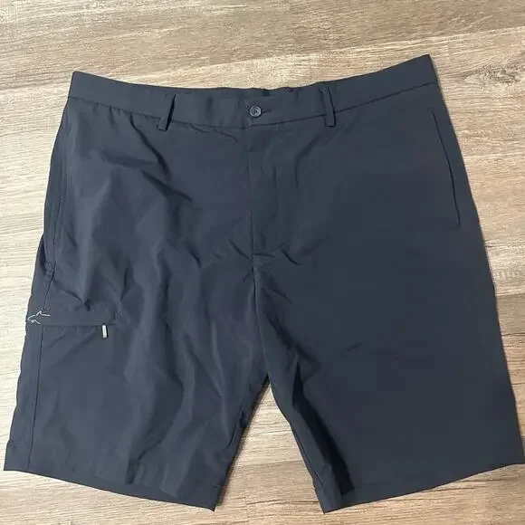 Greg Norman Collection Black Flat Front Shorts Modern Fit