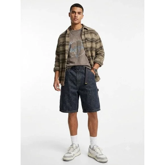 Vintage Ralph Lauren Velcro-Back Carpenter Denim Shorts (Jorts)