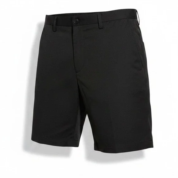 Eddie Bauer Mens 34 Black Cocona Performance Chino Shorts Flat Front Outdoor