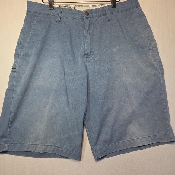 Volcom Men's Hybrid Walk Shorts Light Blue Chambray Flat Front Size 34