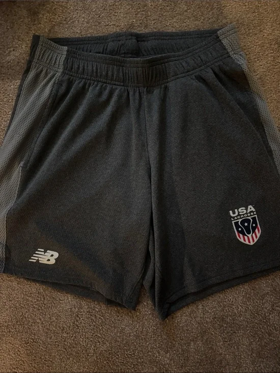 New Balance Men's Dark Gray USA Lacrosse Athletic Shorts