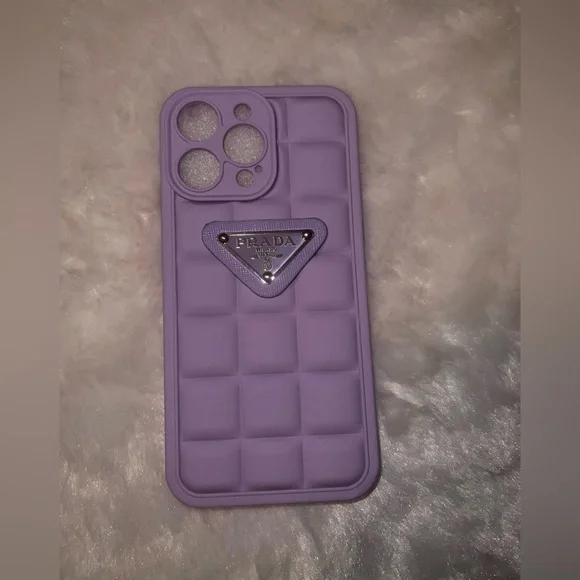 Prada Lavender Quilted Silicone Phone Case