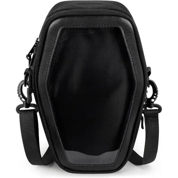 Gothic Coffin Crossbody Bag PVC Oxford Size 7x3.5x11 Halloween Purse
