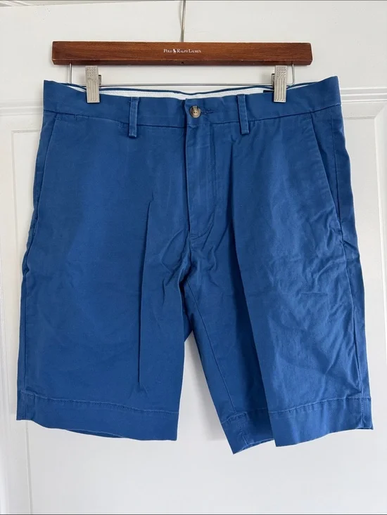 NWOT Men’s Polo Ralph Lauren Blue Stretch Slim Fit Dress Shorts 30