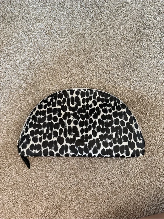 Banana Republic Black & White Leopard Half Moon Pouch