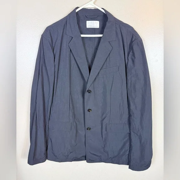 Zara‎ Mens Blazer Black Nylon Size 44 Business Casual Contemporary Lightweight