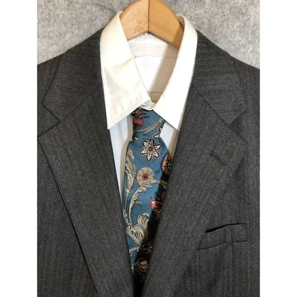 Chaps by Ralph Lauren Blazer Mens 42R Herringbone Pinstripe Made USA Barneys