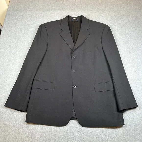 Brooks Brothers 346 Suit Blazer 41S Black Wool Blend 3‎ Button Stretch