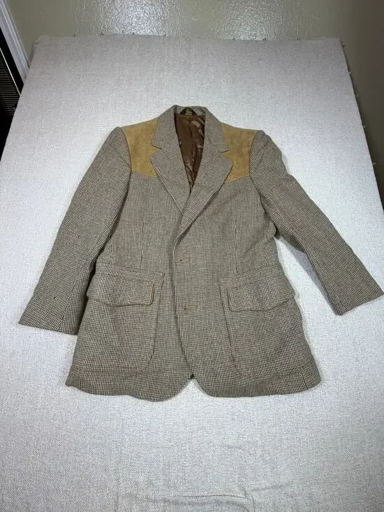 Pendleton Men 44 Brown 100% Virgin Wool  Western Blazer Jacket Sport Coat