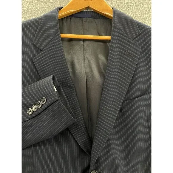 Daniel Cremieux Performance Loro Piana 44S Blue Sports Coat Blazer‎ Stripe ITALY