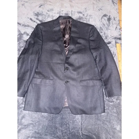 Lauren‎ Ralph Lauren Mens 44R Silk Wool Blend Blazer Blue Grey Sport Coat 44 R