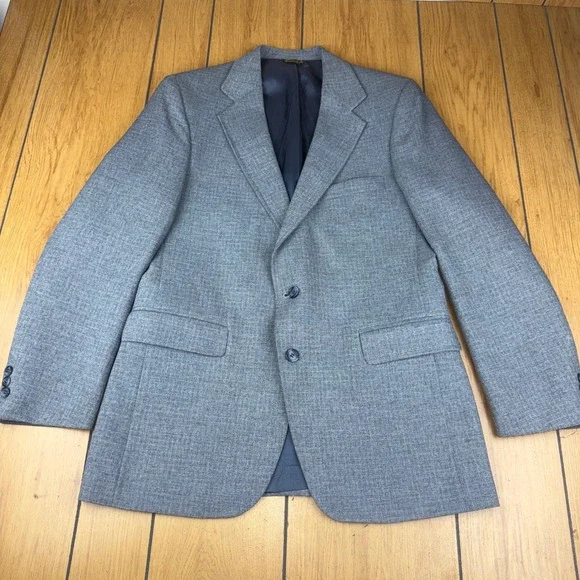 Vintage Levis Action Suits‎ Mens 40R Grey Wool Blend Blazer Jacket Classic