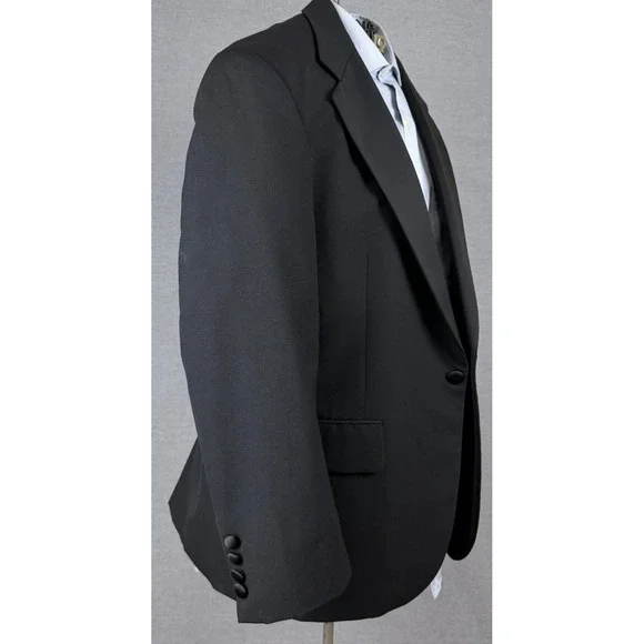 Tom James Executive Collection Men Black Tuxedo Jacket Peak Lapel 42R Blazer
