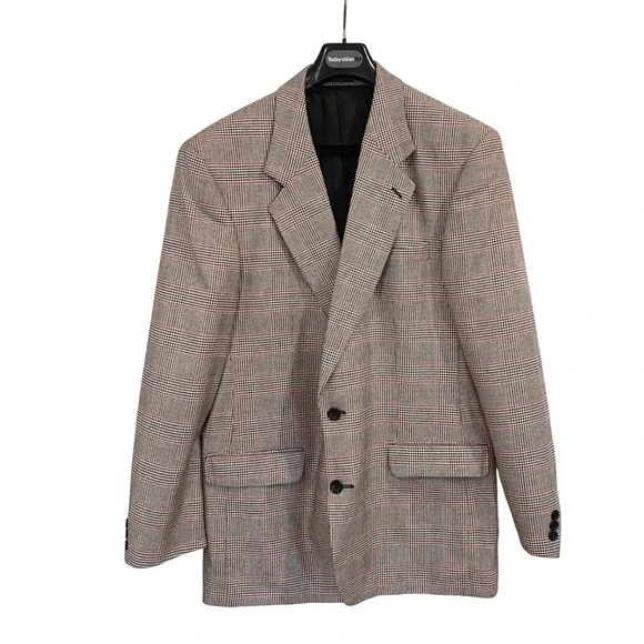 Vintage Brandini Mens 42T Glen Plaid Blazer Grey Red‎ Check Sport Coat Canada