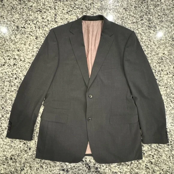 Hugo Boss Coppola Movie 44R Stretch Wool Sports‎ Coat Suit Jacket Black Charcoal