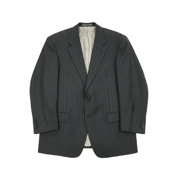 Hart Schaffner Marx Gold Trumpeter Gray Pinstripe‎ Blazer Jacket, Men's 42R USA