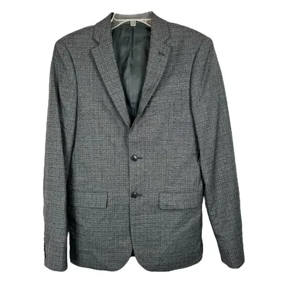 John Varvatos Men's Wool Sport Coat Blazer‎ Office Jacket Grey Pattern Size 36R