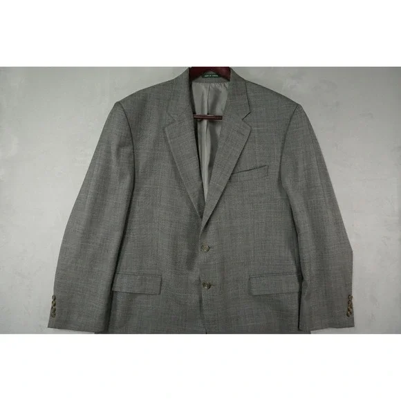 Lauren Ralph Lauren Blazer Mens 46R Gray 100% Wool Suit Jacket Sport Coat Canada