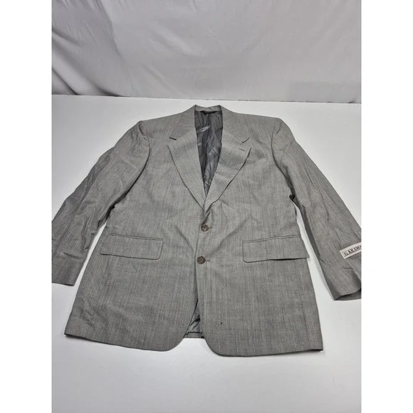 VTG G Kramon Suit Jacket Mens 42R Gray Wool Super 100s Tropical USA Classic Fit