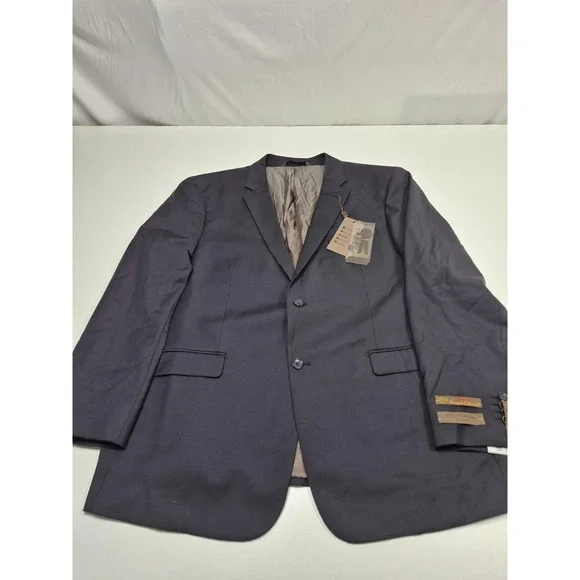 Prontomoda Suit Jacket Mens 48R Navy Super 140s Wool Oxford 2 Button