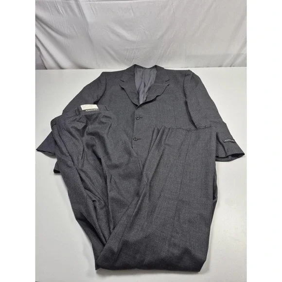 Adolfo Suit Mens 52 Long Gray 100% Wool Veracruz 2 Piece 48x36 Mexico NWT FLAW