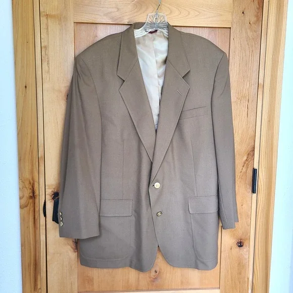 Hart Schaffner Marx Jack Nicklaus Sz 46R‎ Tan Blazer Classic Preppy Heritage