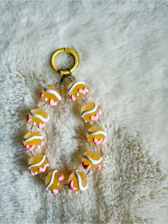 Yellow Heart Bead Charm