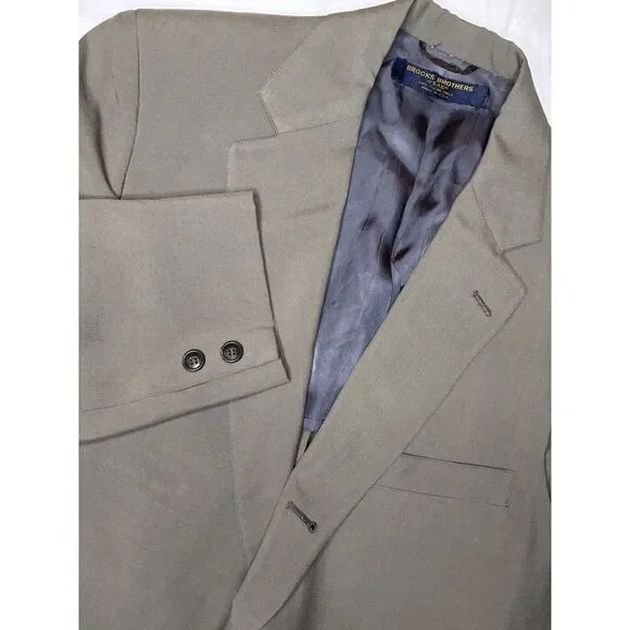 Vintage Brooks Brothers Men's 38L Long Gray Wool‎ Blazer Jacket Made in USA