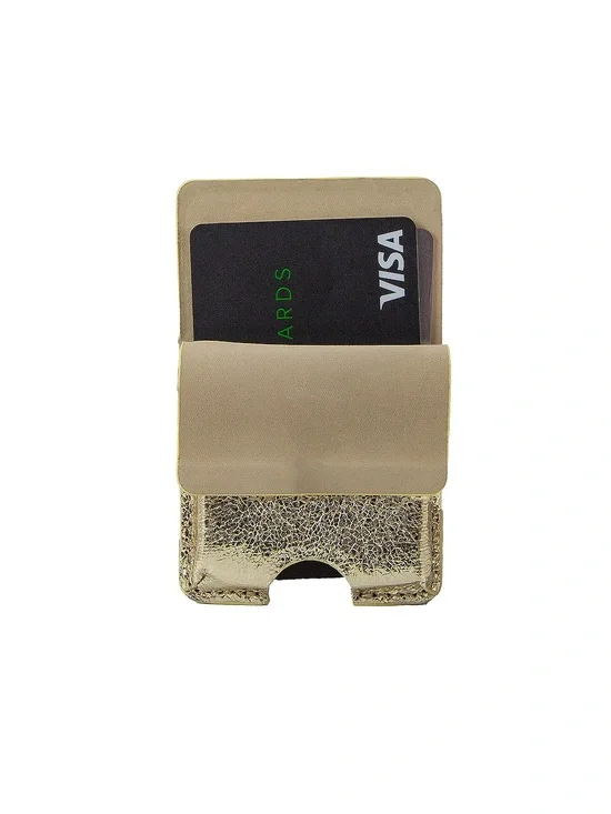 SONIX FAUX LEATHER MAGNETIC SMARTPHONE CARD CASE GOLD NWT
