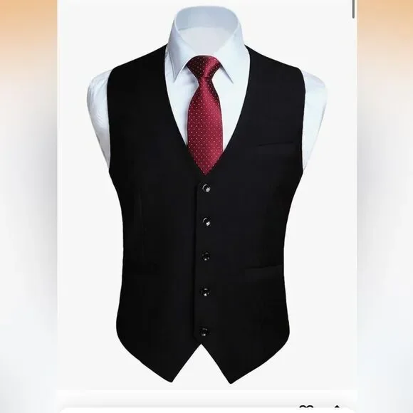 Classic 501 Men’s Suit Vest Waistcoat with‎ 3 Pockets Slim Fit