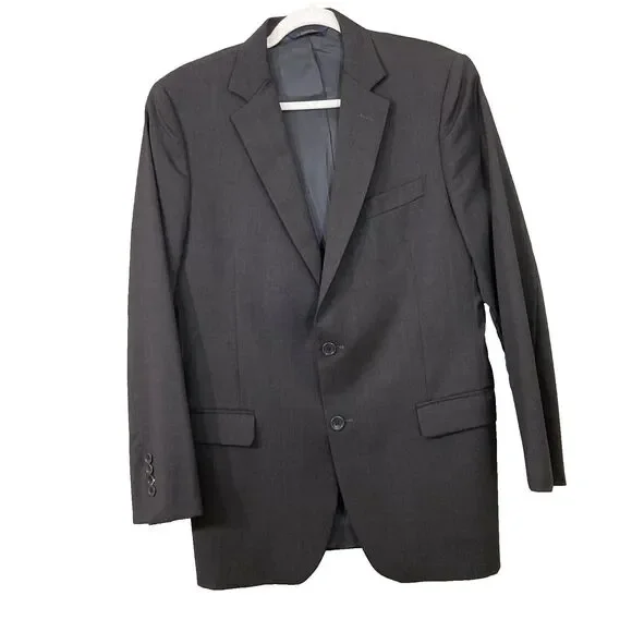 Brooks Brothers Mens  Estrato Trabaldo Togna Blazer Italy 40R Charcoal Black  *