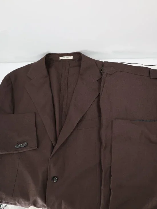Suitsupply Suit Men 50L 42x31 Washington SA Roma Jetted Pure Linen 2 Piece Brown