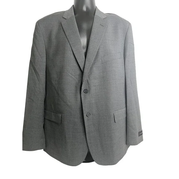 JB Britches Blazer Mens 46 Regular Gray Logan Stretch Suit Jacket Sport Coat-New