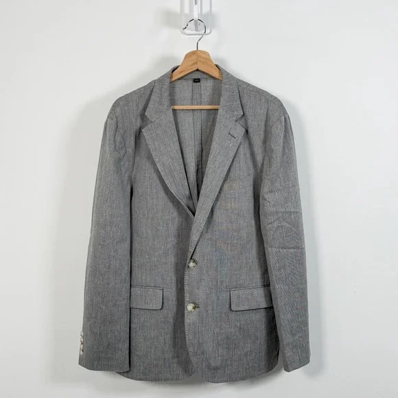 J.Crew Ludlow Blazer Men 42S Gray Somelos Unstructured Cotton Stretch Sport Coat