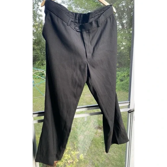 Jack Ashore Men's 39 Waist Suit Pants Black Pinstripe 27 Inch Inseam