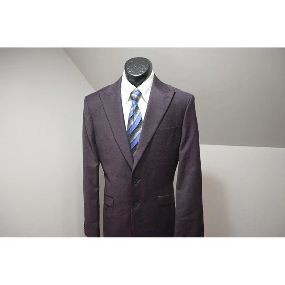 Express Blazer Mens 40R Purple Two Button Slim Fit Wool Blend Excellent