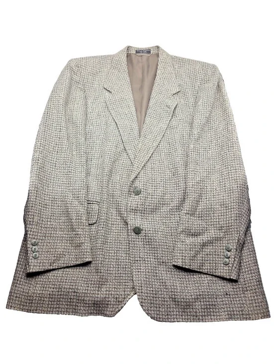 Vintage Halberstadt’s 100% Silk Sport Coat Mens 42R Gray Tan Blazer