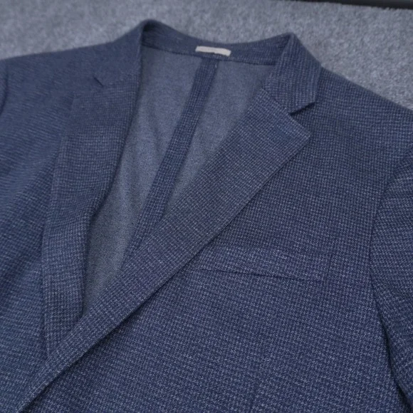 Nordstrom Rack Blazer Mens 44R Blue Trim Fit Textured Knit Sport Coat