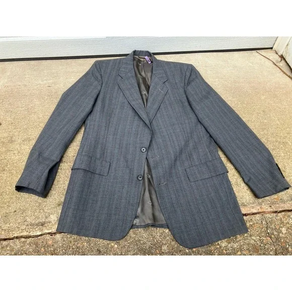 Vtg Christian Dior Mens 38R USA Grey Monsieur Blazer Sport Coat Single Breasted