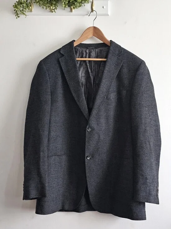 Jack Victor Collection 43L Ivanwood Sport Coat Wool Silk Cashmere Gray Blazer