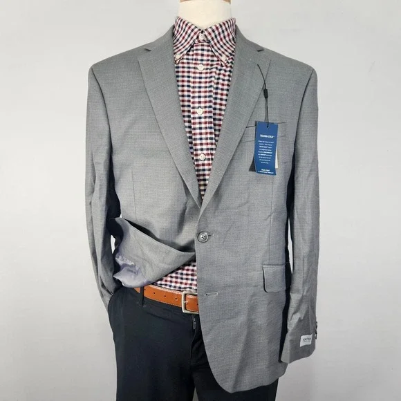 Kenneth Cole Men's Sport Coat Blazer Two Button Gray Techi-cole 44R NEW WITH TAG
