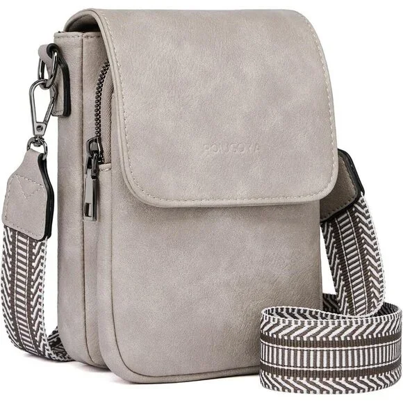 Leather Small Crossbody Bag for Women Multiple Compartments RFID Wallet