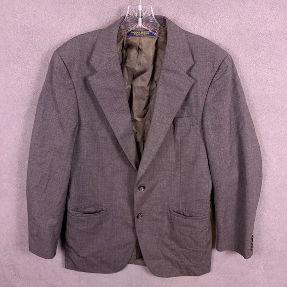 VTG Brooks Brothers Blazer Union Made in USA Brooksgate Mens 39? Gray Sport Coat